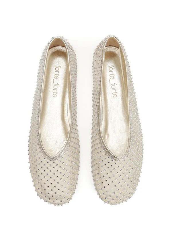 Rhinestone Mesh Ballerina Flats - Image 5