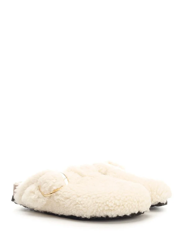 Boston Big Buckle Shearling Slides - Image 2