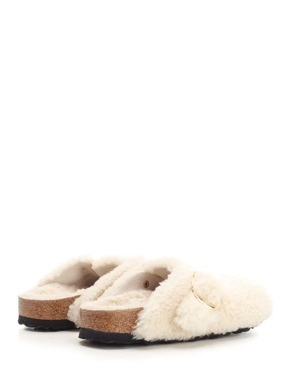 Boston Big Buckle Shearling Slides - Image 3