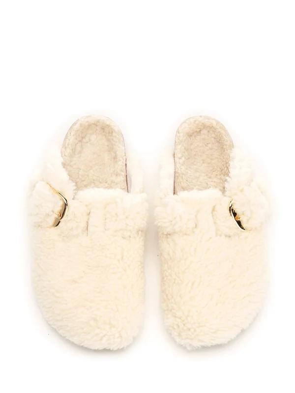 Boston Big Buckle Shearling Slides - Image 5