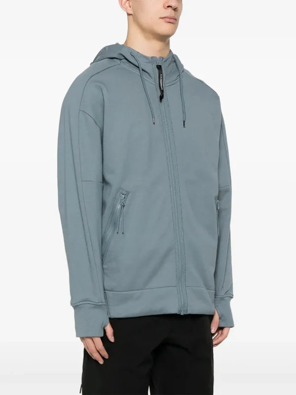 Goggle Detail Cotton Hoodie Zip-Up - Image 3