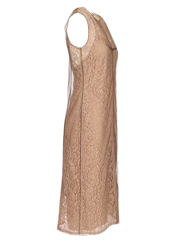 Floral Lace Sleeveless Midi Dress - Image 3