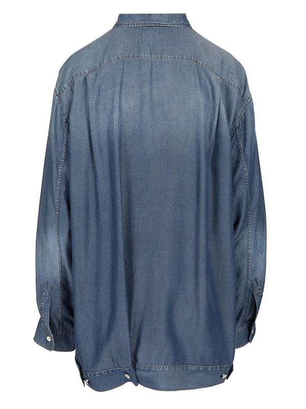 Trompe-l'œil Oversized Denim Shirt - Image 2