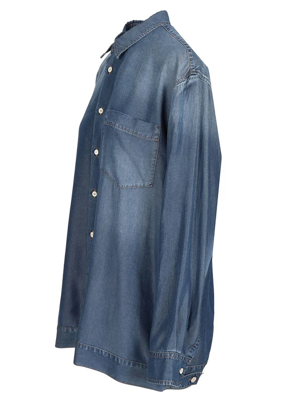 Trompe-l'œil Oversized Denim Shirt - Image 3