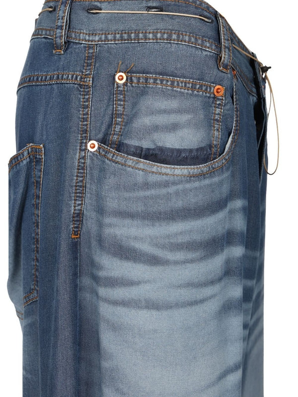 Trompe-l'œil Wide Denim Pants - Image 5
