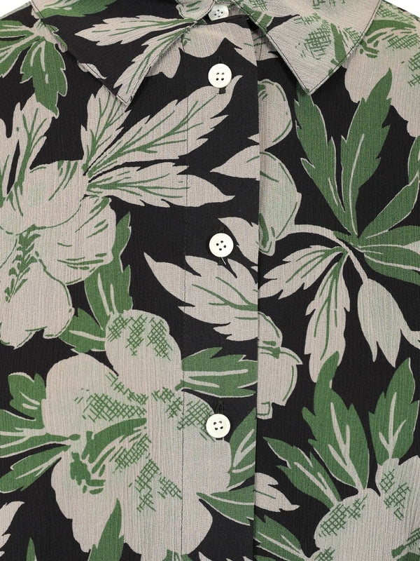 Flower Printed Silk Crepe Shirt - Image 4