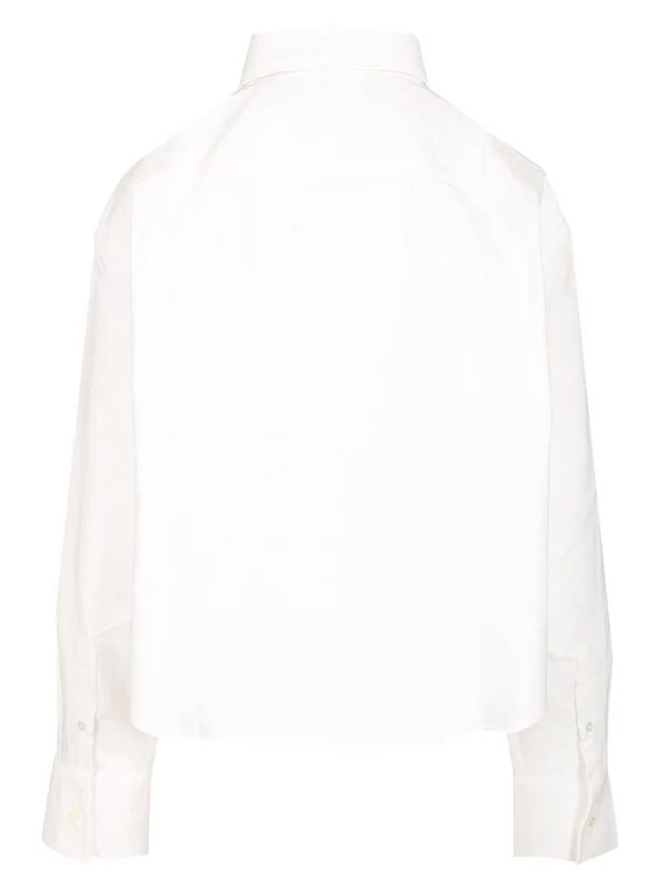 Oversized Cropped Cotton Shirt - Image 2