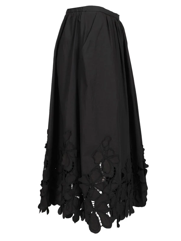 Flower Embroidered Midi Skirt - Image 3