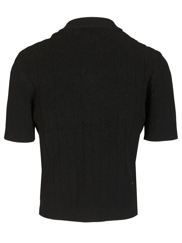 FINE Ribbed Knit Short Sleeve Cardigan - Image 2