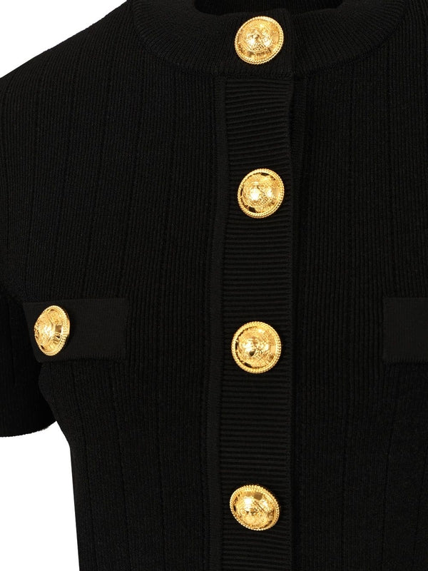 FINE Ribbed Knit Short Sleeve Cardigan - Image 4