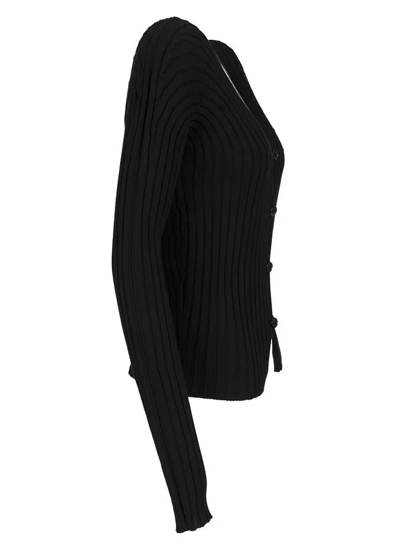 Slim Fit Ribbed Cotton Cardigan - Image 3