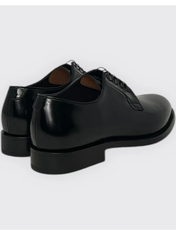 Black Leather Lace-Up Shoes - Image 2