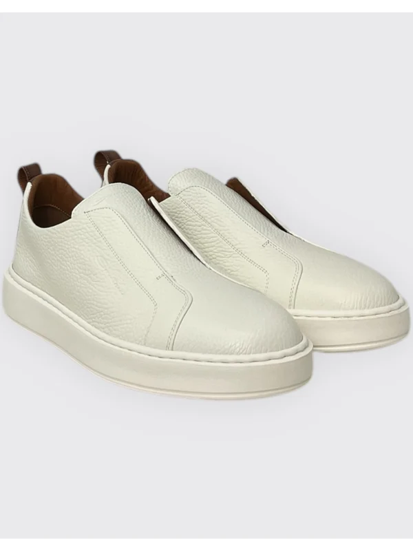 Slip-On Leather Low-Top Sneakers - Image 4