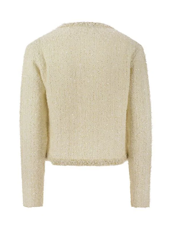 Sequin Embellished Boucle Cardigan - Image 2