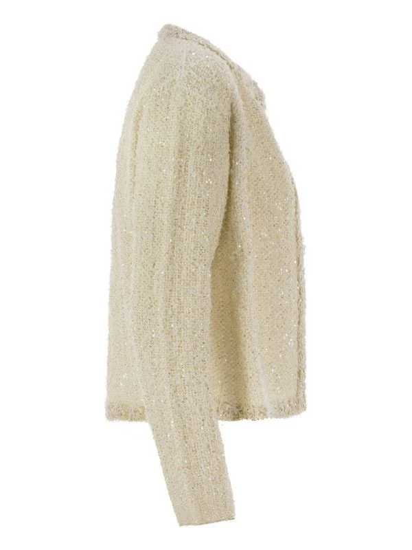 Sequin Embellished Boucle Cardigan - Image 3