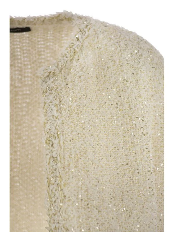 Sequin Embellished Boucle Cardigan - Image 4