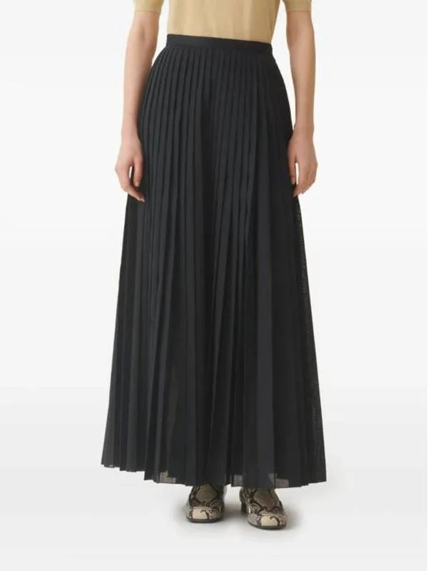 Pleats Detail Long Skirt - Image 2