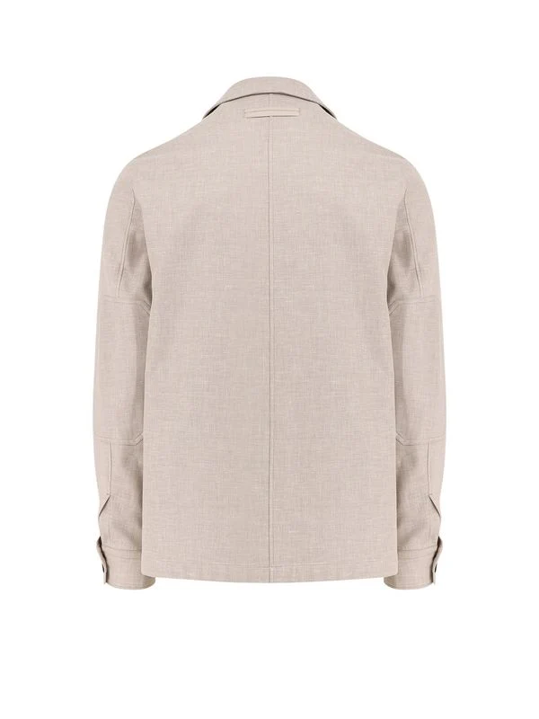 Chest Pocket Linen Wool Shirt - Image 2