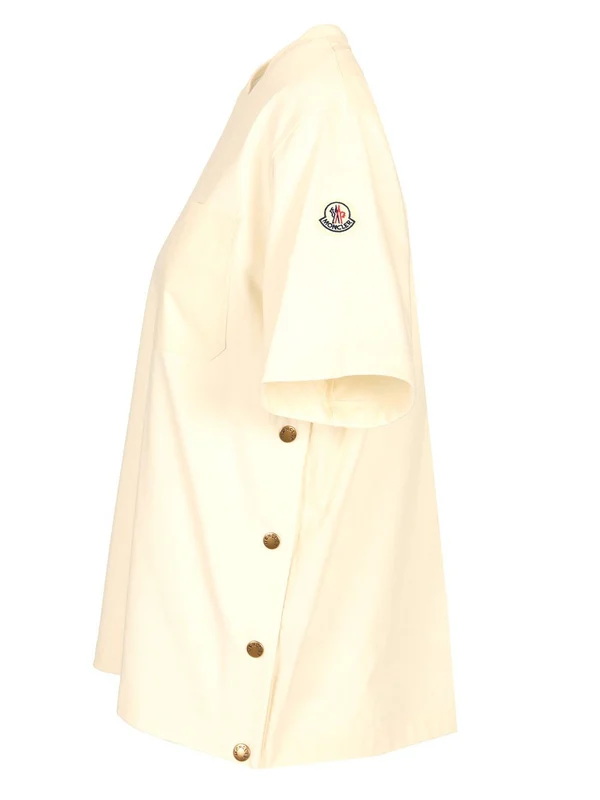 Side Button Cotton Short Sleeve T-Shirt - Image 3