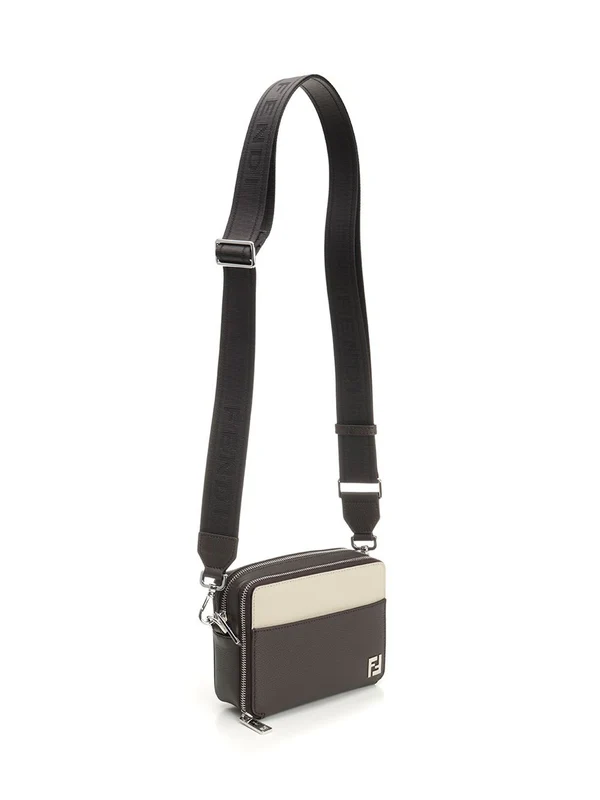 Diagonal Leather Camera Crossbody Bag - Image 2