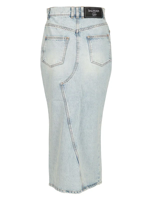Washed Denim Midi Skirt - Image 2