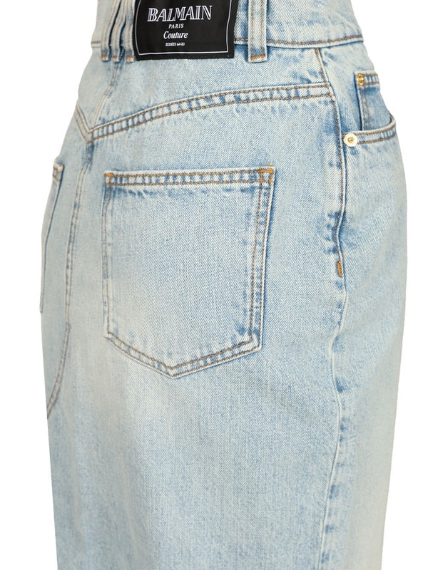 Washed Denim Midi Skirt - Image 4