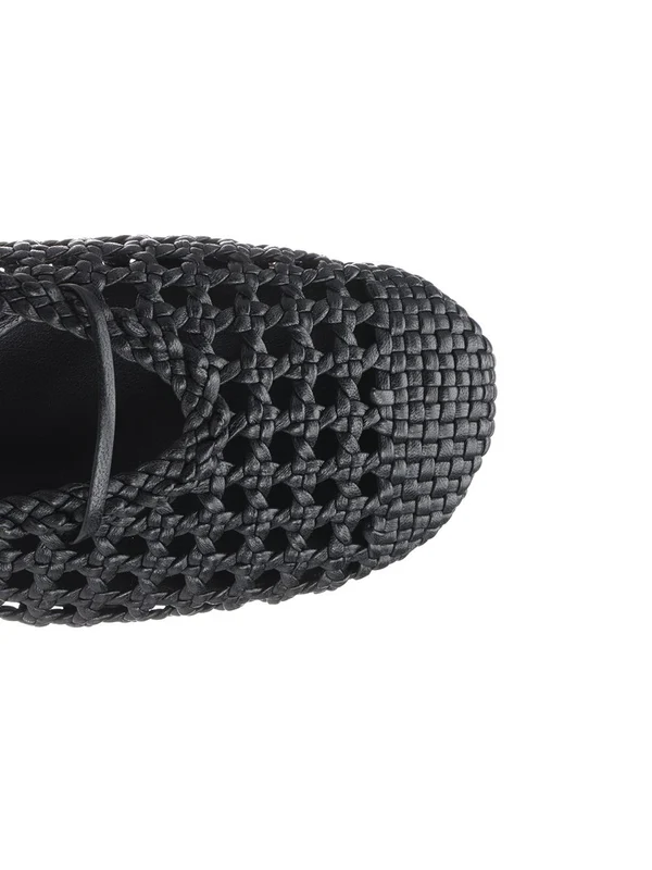 Lace Woven Leather Slides - Image 4
