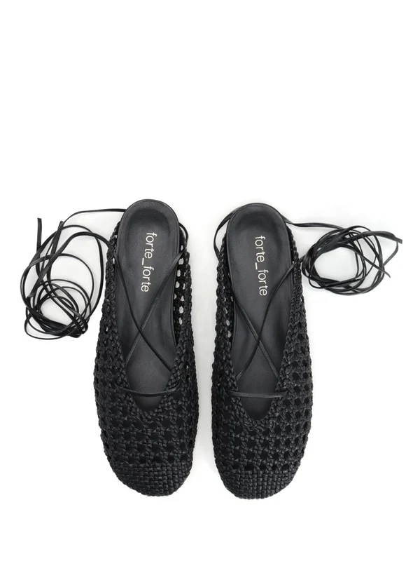Lace Woven Leather Slides - Image 5