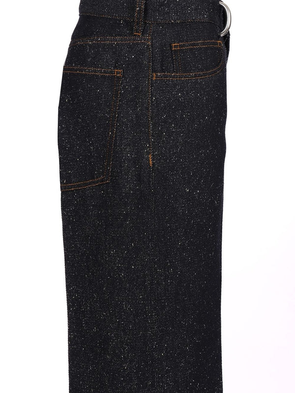 Cotton Blend Turn-Up Denim Pants - Image 4