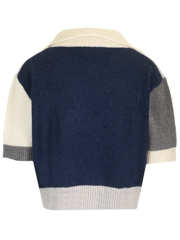 V-Neck Knit Polo Shirt - Image 2