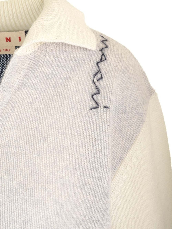 V-Neck Knit Polo Shirt - Image 3