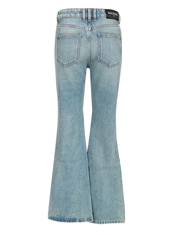 Flared Cotton Denim Pants - Image 2
