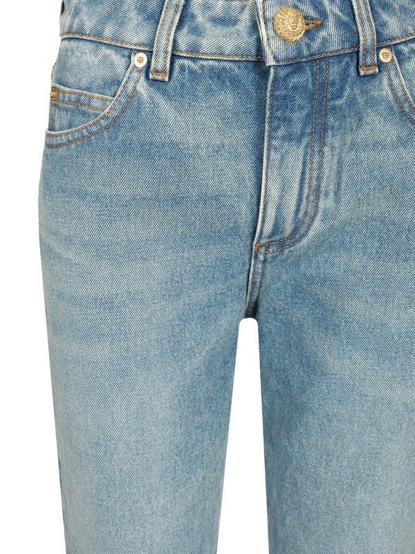Flared Cotton Denim Pants - Image 3