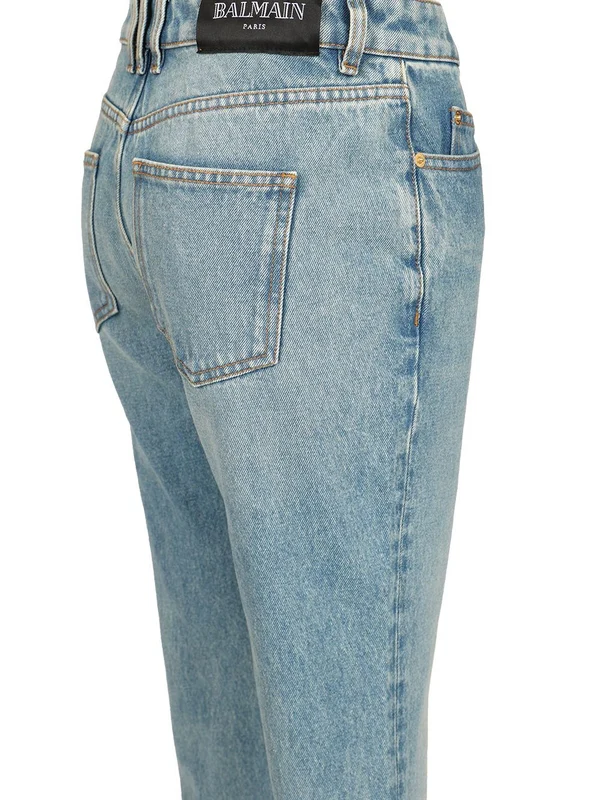 Flared Cotton Denim Pants - Image 4