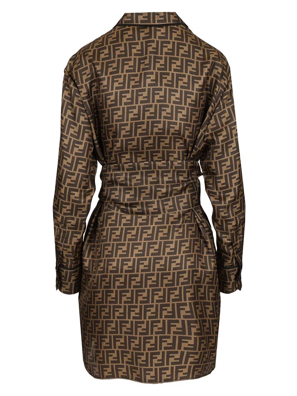 FF Logo Silk Twill Dress - Image 2