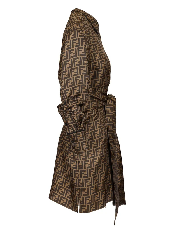 FF Logo Silk Twill Dress - Image 3