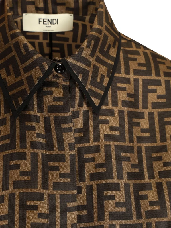 FF Logo Silk Twill Dress - Image 5