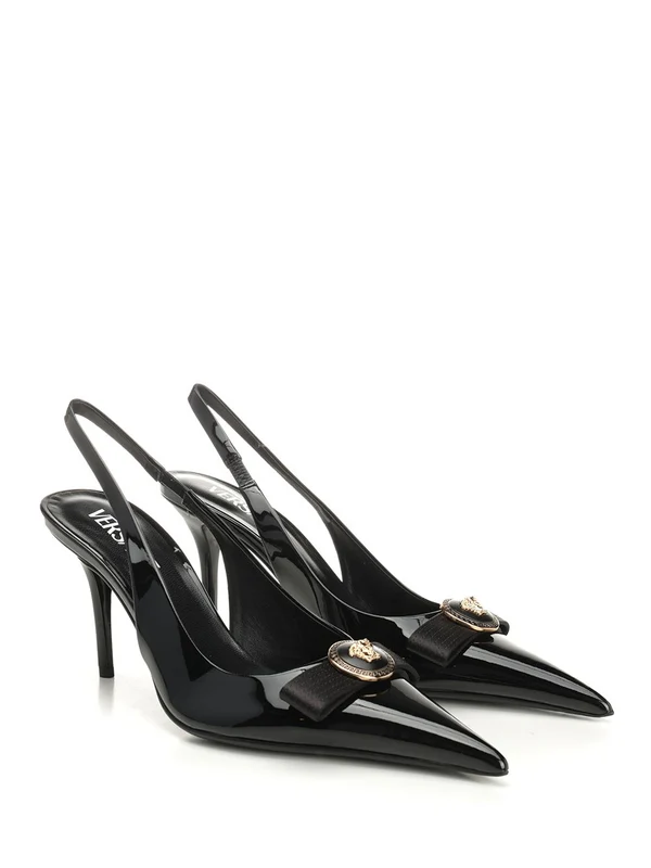 GIANNI Ribbon Leather Slingback Heels - Image 2