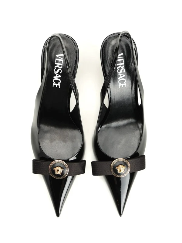 GIANNI Ribbon Leather Slingback Heels - Image 5
