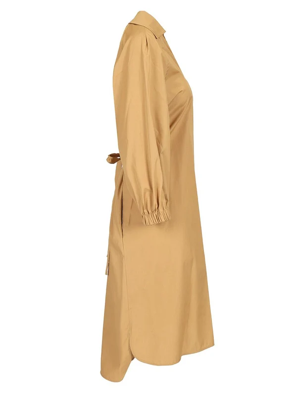 V-Neck Shirt Midi Dress - Image 3