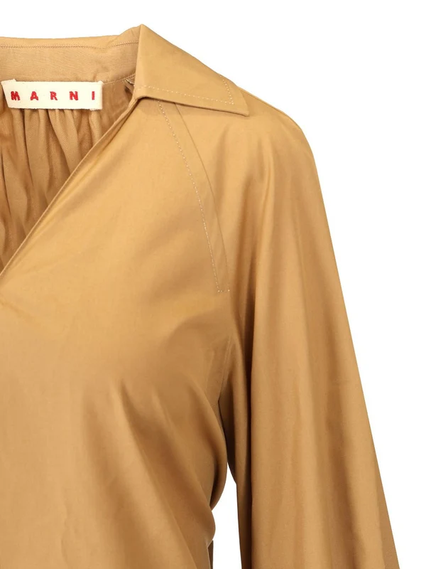 V-Neck Shirt Midi Dress - Image 4