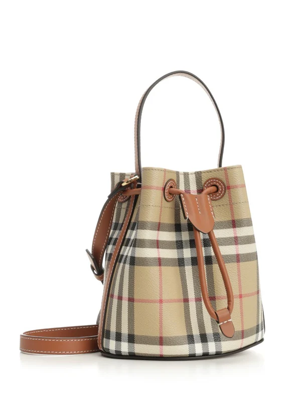 TB Check Pattern Mini Bucket Bag - Image 2