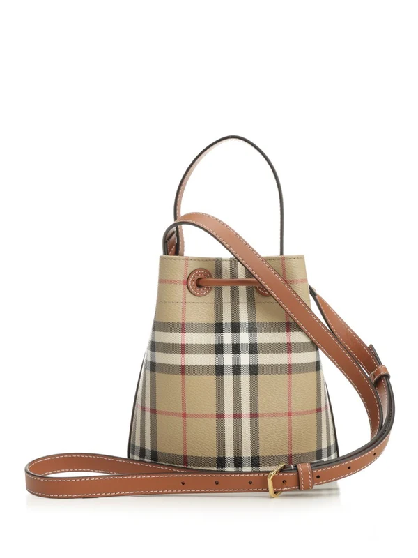TB Check Pattern Mini Bucket Bag - Image 3