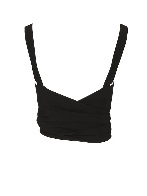 Cropped Silk Sleeveless Top - Image 2