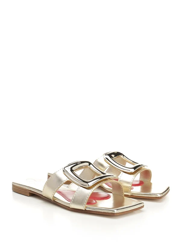 New Metal Buckle Leather Slides - Image 2