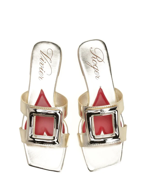 New Metal Buckle Leather Slides - Image 5