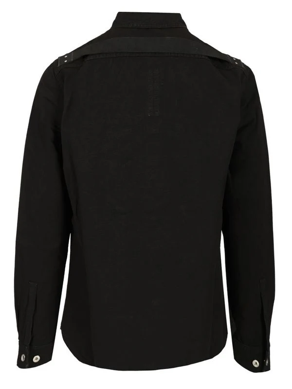 BLACK OUTERSHIRT LONG SLEEVE IN COTTON CANVAS Shirts - Image 2