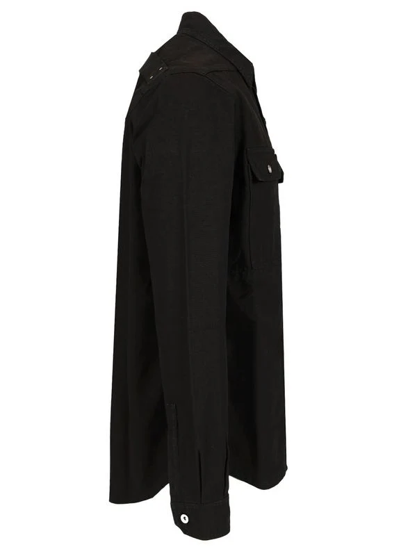 BLACK OUTERSHIRT LONG SLEEVE IN COTTON CANVAS Shirts - Image 3