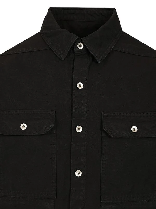 BLACK OUTERSHIRT LONG SLEEVE IN COTTON CANVAS Shirts - Image 5