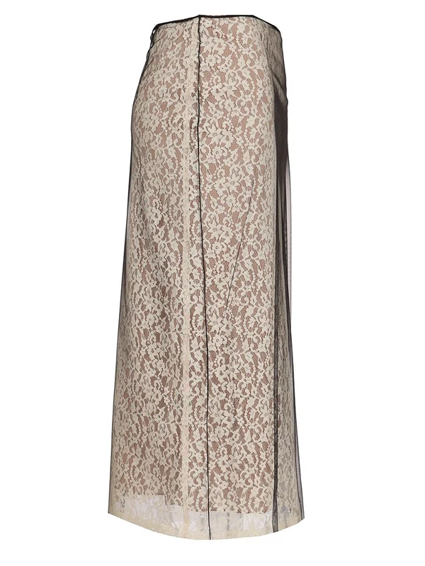Flower Lace Midi Skirt - Image 3